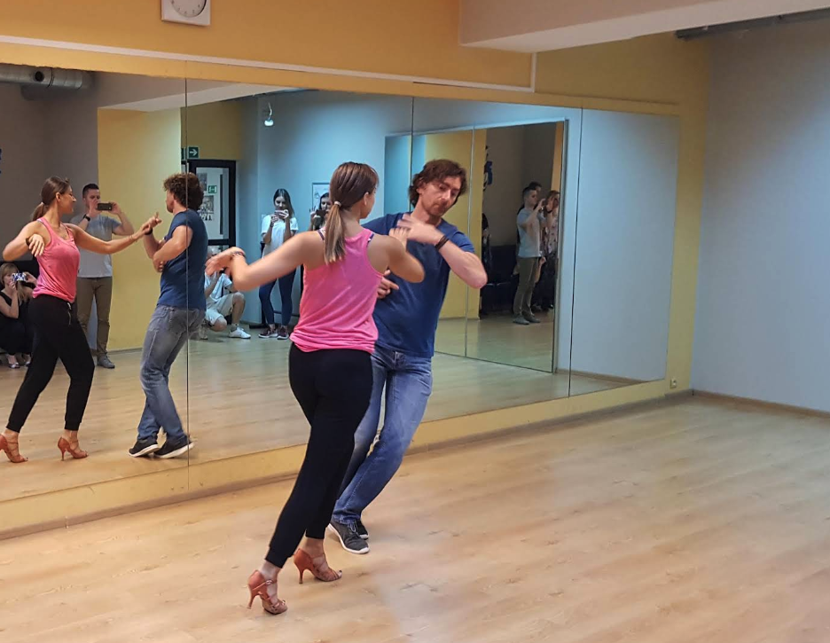 Couple dancing salsa